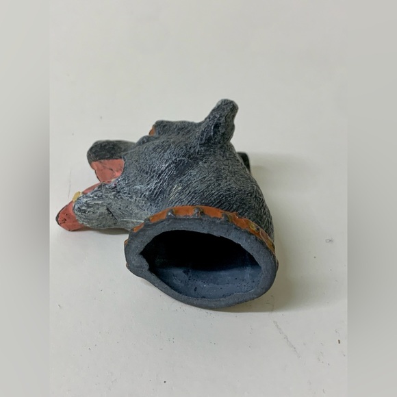 Antique Heavy Metal Decorative Figural Dog Head Cane Topper Cap Brutalist - Picture 8 of 16